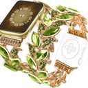 VIQIV Slim Bracelet Compatible with Apple Watch Bands, Size: 38/40/41/42mm(Series 11/10), Fit Wrist 5.7"-6.3") for Women, Stretchy Cute Thin Dressy Starlight Luxury Metal Strap for iWatch 