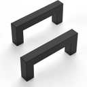 10 Pack Matte Black Cabinet Pulls - 3 Inch Black Kitchen Handles - Stainless Steel Drawer Pulls (3"/76MM Hole Center)
