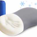 Memory Foam Travel Pillow Camping Pillow Medium Firm Bed Pillows for Sleeping Cooling Small Pillow for Camp,Plane,Backpacking,Trip,Cool & Breathable Cover (1, Grey)