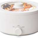 Hot Pot Electric, 3L Portable Electric Pot with Ceramic Non-stick Coating, Dual Power Multi-functional Romen Cooker for Steak, Pasta, Hot Pot, Ramen, Quick Heating and Overheat Protection (3.2 Quarts, white)