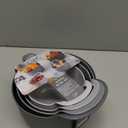 COOK WITH COLOR Nesting Plastic Mixing Bowl Set with Pour Spouts and Handles, Grey, 4 Piece Non-Slip (Gray)