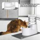 RIZZARI Automatic Pet Water Dispenser: 5L White Cats and Dogs Gravity Feeder - Stainless Steel Bowl - Outdoor Hiking Use. (Pearl)