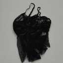 Lilosy Sexy Bows Floral Lace Mesh Babydoll Lingerie Romper (Black Dot)