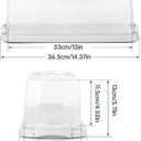 2-Pack Plastic Rectangular Bread Box with Clear Lid, Loaf Cake Keeper, Portable Bread Keeper Storage Container with Handle (White)