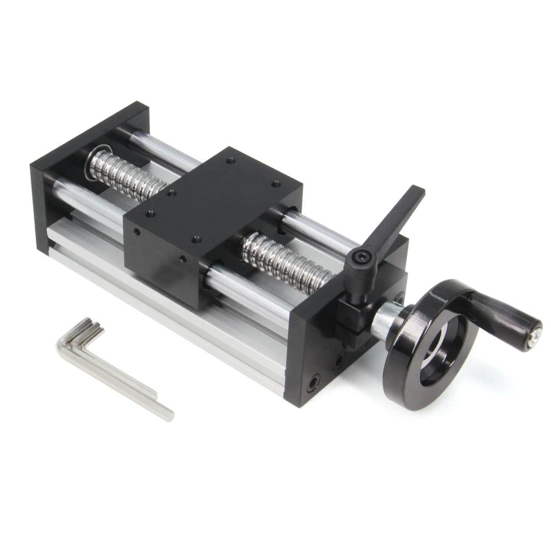 100mm Effective Travel Length Double Optical Axis Guide Ballscrew SFU1605 Hand Crank for DIY CNC Router Parts X Y Z Linear Stage Actuator