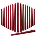 Nuanchu 62 Pcs Taper Candles 10 Inch (H) Dripless Tapered Smokeless Long Tall Unscented Dinner Candle for Easter Party Wedding Home Decor Candlesticks, Long Burning (Burgundy)