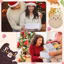 6 Pcs Christmas Cat Coasters for Cats Lovers Gifts with Wish Card and Gift Box Cute Ceramic Cat Ears Drink Coffee Coaster Non-Slip Absorbent for Christmas Birthday Coffee Bar House Warming Gifts