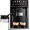ICEVIVAL Fully Automatic Espresso Machine with Milk Frother & Grinder | 20 Bar Pressure, 15 Grind Settings, Touch Screen Control and Self-Cleaning Function for Espresso, Latte and Cappuccino
