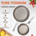 Titanium Frying Pan Set with Lids - 8" & 10.25" No Coating PFAS-Free Skillet, Tri-Ply Titanium & Stainless Steel, Induction & Dishwasher Safe