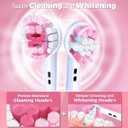TEETHEORY Rotating Electric Toothbrush for Adults with 8 Brush Heads (2 Types), 4 Modes Deep Clean Electric Toothbrush with Rechargeable Power and 2 Min Smart Timer (2- Cherryblompink, p1)