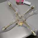 CLAXY Gold Ceiling Light Sputnik Semi-Flush Mount Light Fixture with Globe Shades Chandelier for Bedroom Dining Room Hallway