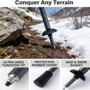 Trekking Pole Tactical Walking Stick, Multifunctional Lightweight Aircraft Aluminum Collapsible Survival Hiking Pole with Storage Bag for Women Men Seniors Camping Backpacking