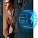 LOHASIC Compatible with MagSafe for iPhone 16 Case, Vintage Leather Slim Business PU Cover Non-Slip Grip Shockproof Bumper Full Body Protective Men Women Phone Case for iPhone 16 5G 6.1" (2024) - Blue