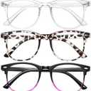 ZEHEXA Reading Glasses for Women Blue Light Blocking Glasses Filter UV Square Readers Glasses for Men and Women, Magnification Strength: 3.5 x