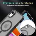 2 x Strong Magnetic for iPhone XR Phone Case [Compatible with MagSafe] [with 2X Screen Protectors] Military-Grade Protection, Slim Translucent Matte Bumper Cover for iPhone XR 6.1", Dark Black