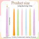 Nuanchu 25 Pcs Spring Spiral Taper Candles Set Pastel Colorful Twisted Wax Candlestick 10 Inch Unscented Dripless Long Tall Tapered Candlesticks Smokeless for Spring Dinner Wedding Party