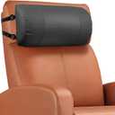 Neck Pillow for Recliner, Non-Slip Recliner Headrest Pillow with Adjustable Strap, Leather Neck Support Chair Headrest Cushion for Office, Couch, Car, Travel, Airplane, Pain Relief(Dark Gray)