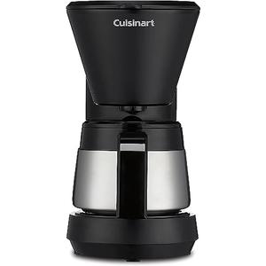 Cuisinart 5-Cup Coffee Maker with Stainless Steel Carafe, Coffee Machine with Removable Water Reservoir, Charcoal Water Filter, 30-Minute Keep Warm, and Brew Pause, DCC-5570NAS, Stainless Steel