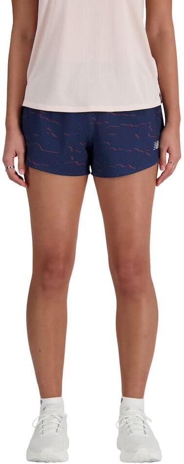 New Balance Women's Rc Printed Short 3" (Blue, XL)