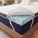 Memory Foam Mattress Topper with Cooling Cover - 3 Inch Cooling Gel Mattress Topper - Extra Plush, Thick & Comfortable - Full Size Mattress Pad with Washable Cover - Pressure & Pain Relief Bed Topper