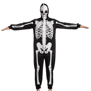 Spooktacular Creations Skeleton Costume for Adult Men - Plush Skeleton Pajamas for Halloween Parties, Size L