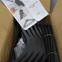 Plastic Extra Wide Suit Hangers, Pack of 15, Width: 17.7",Notched Shoulders & Metal Hooks, Black