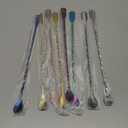 Boao 8 Pcs 10 Inch Long Bar Spoon Cocktail Spoon Stirring Mixing Long Stainless Steel Spiral Pattern Cocktail Stirrers Spoons for Bartender and Home Use (Multicoloured)