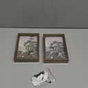 Egofine 4x6 Floating Frames Set of 2, Double Plexiglass Picture Frame, Made of Solid Wood Display Any Size Photo up to 4x6, Wall Mount or Tabletop Standing, Brown