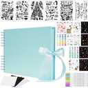 Bemece Scrapbook, 12 x 8 Inches Scrapbook Albums With 80 Pages, DIY Memory Scrap Book For Wedding, Anniversary, Birthday, Travel, Friends, Baby - Blue.