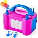 Portable Air Balloon Pump for Balloons 110V 600W Dual Nozzle Electric Inflator for Party Decoration Sports Rose Red