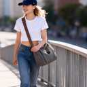 Vintage Washed Canvas Tote Bag for Women Casual Crossbody Bag Everyday Carry All Purse Shoulder Bag Travel Work