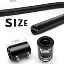Stainless Steel 48" Radiator Hose Flexible Coolant Water Hose Universal with 4 Chrome Caps (Black)