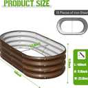SnugNiture Galvanized Raised Garden Bed Outdoor, 2 Pcs 4x2x1ft Oval Metal Planter Box for Planting Plants Vegetables, Brown