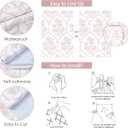 2 x Safiyya 118"x17.3" Pink Floral Wallpaper Peel and Stick Wallpaper Modern Contact Paper Peel and Stick Self Adhesive Pink and White Wall Paper for Bedroom Vinyl Rolls