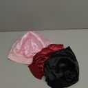 3 Pack Satin Bonnet Silk Hair Bonnet for Sleeping, Sleep Bonnets for Women Large Wide Soft Band Sleep Cap for Curly Hair Braids