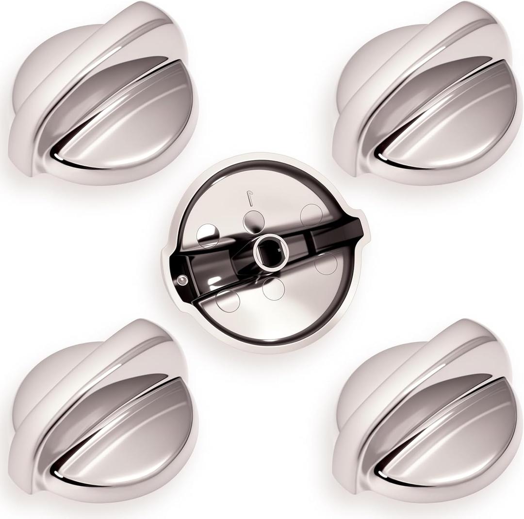 WB03T10284 Oven Knobs Replacements for GE, Stove Knobs for GE Replacements Surface Burner Control Assembly - Replaces 191D5100 1373043 AP4346312 AH2321076 EAP2321076 PS2321076, 5 Pack