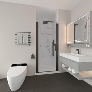 31-33" W x 72" H Frameless Pivot Shower Door, 1/4" (6mm) Clear SGCC Tempered Glass Shower Door, Pivot Swing Shower Glass Door in Matte Black Finish, Reversible Installation