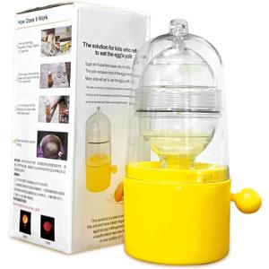 Egg Scrambler Shaker, Egg Spinner for Boiled Golden Eggs, Hand Crank Manual Egg Yolk White Mixer with Pulling RopeWhisk Hand Powered Golden Egg Mak