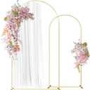 Wedding Arch Backdrop Stand Set of 2 (7.2FT, 6FT) Gold Wedding Balloon Arched Backdrop Stand Square Arch Frame for Birthday Party Bridal Baby Shower Ceremony Decoration