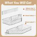 Corner Shower Caddy, Wall Mounted Acrylic Shower Shelf with Adhesive Tapes,Drainage Holes,Adjustable Angles,No Drilling,Hanging Shower Storage Organizer for Bathroom Toilet Kitchen Organization