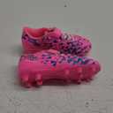 DREAM PAIRS Boys Girls Soccer Cleats Kids Firm Ground Football Shoes for Little/Big Kid with Soccer Socks (Hot Pink/Royal Blue, 11)