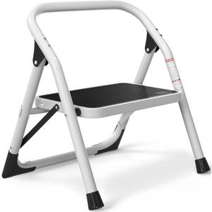 1 Step Ladder,Foldable 1 Step Stool, 18.5"D x 4.99"W x 18.1"H