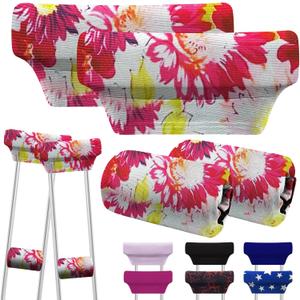 SPRING SEAON Crutch Pads and Hand Grips Set - Soft Underarm Cushion Pads and Handle Covers for Crutches, Breathable & Washable Padding for Adult & Youth Crutches-Comfortable Armpit Support