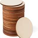 Arroyner 2" Small Wood Circles Round Wood Discs DIY Unfinished Round Blank Wooden for Crafts, School Project, Decoration 120 Pieces