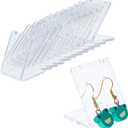PH PandaHall 24 Packs 48 Holes Earring Holder L-Shape Jewelry Organizer Displays Marketing Acrylic Ear Stud Necklace Stand Holders for Necklace Jewelry Dangling Slant Back Display (1.3x1.3x1 Inch)
