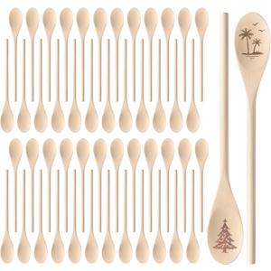 50 Pcs 12 Inch Long Handle Wooden Craft Spoons, Wooden Decorative Spoon for Crafts, Bulk Wood Spoons for DIY Crafts, Drawing, Carving, Decoration