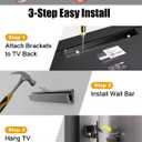 HYPIGO No Stud Drywall TV Mount, Studless TV Wall Mount for Most 32–75 Inch TVs, Tv Hanger Bracket, Max VESA 600×400 mm Up to 150 lbs, No Drill, Easy Installation with New Bubble Level Included