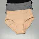 Evella Incontinence Underwear for Women - Washable Leak Proof Underwear for Women 55+ - Reusable Protection Panties for Bladder Leaks - 3-Pack (Black, Beige, Grey) - Updated Design Large