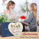 3 x Thank You Heart Shaped Ornaments 2026 - Retirement Gifts for Men Women Friends, Coworkers, Ceramic Ornament for Christmas Decorations, Boss Gifts, Thoughtful Gift for Teacher Appreciation