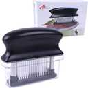 Meat Tenderizer with 48 Stainless Steel Ultra Sharp Needle Blades Heavy Duty Cooking machine for Tenderizing Beef, Turkey, Chicken, Steak, Veal, Pork, Fish etc (Black)